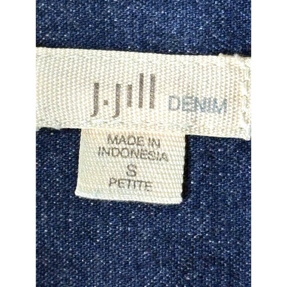 J.jill Country Club Coastal Preppy Denim Button Front Dress, Women's S Petite - Picture 3 of 8